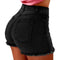 Women'S Denim Shorts Summer Lady Clothing High Waist Denim Shorts Women'S Fringe Frayed Ripped Jeans Hot Shorts with Pockets